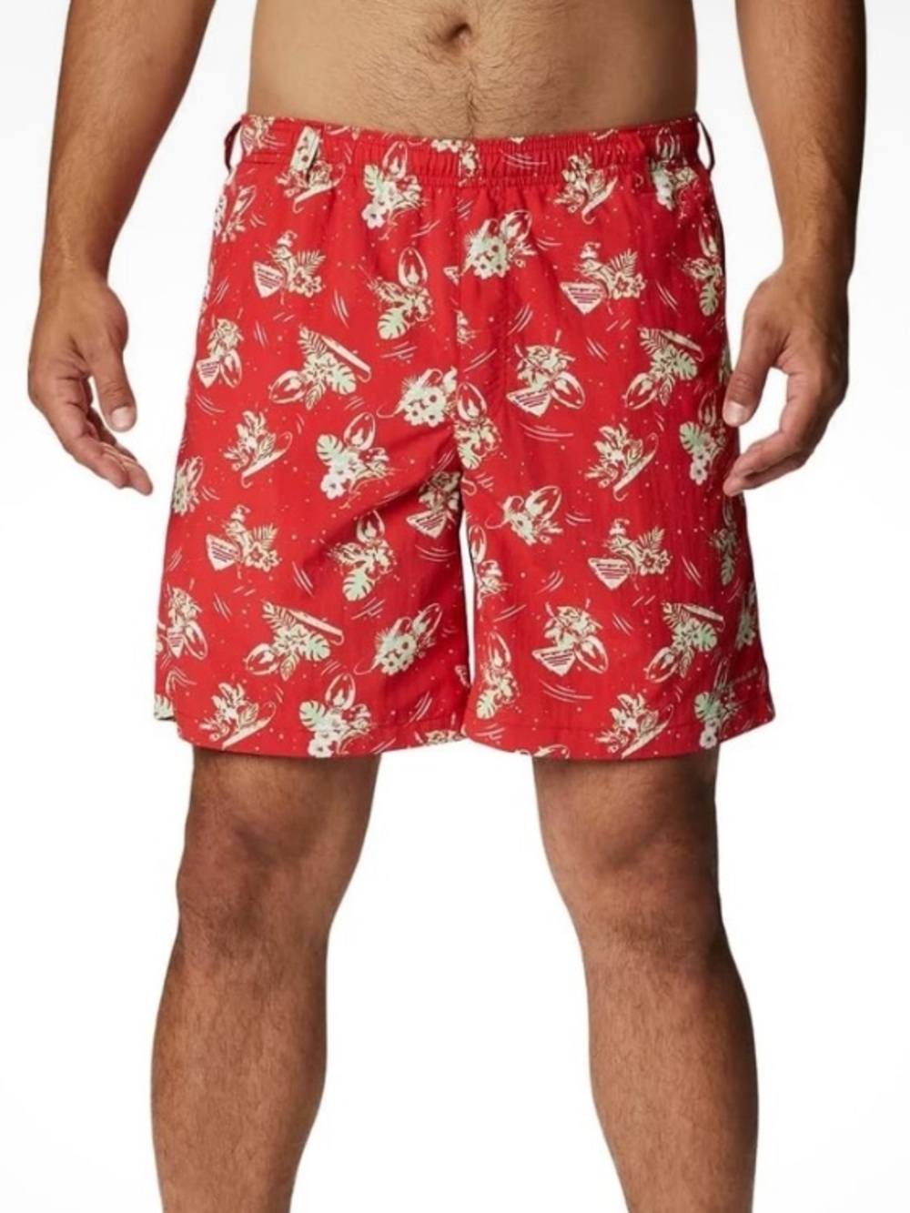 NEW Columbia Red Super Backcast Water Shorts Swim Trunks Mens XXL 6"